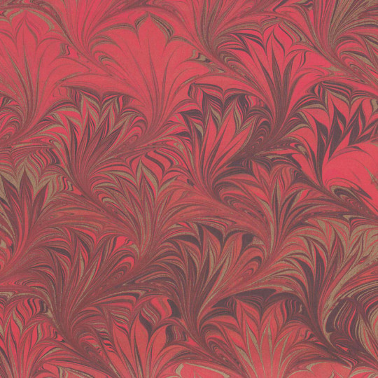 Red, Black & Gold Marbled Print Italian Paper ~ Tassotti